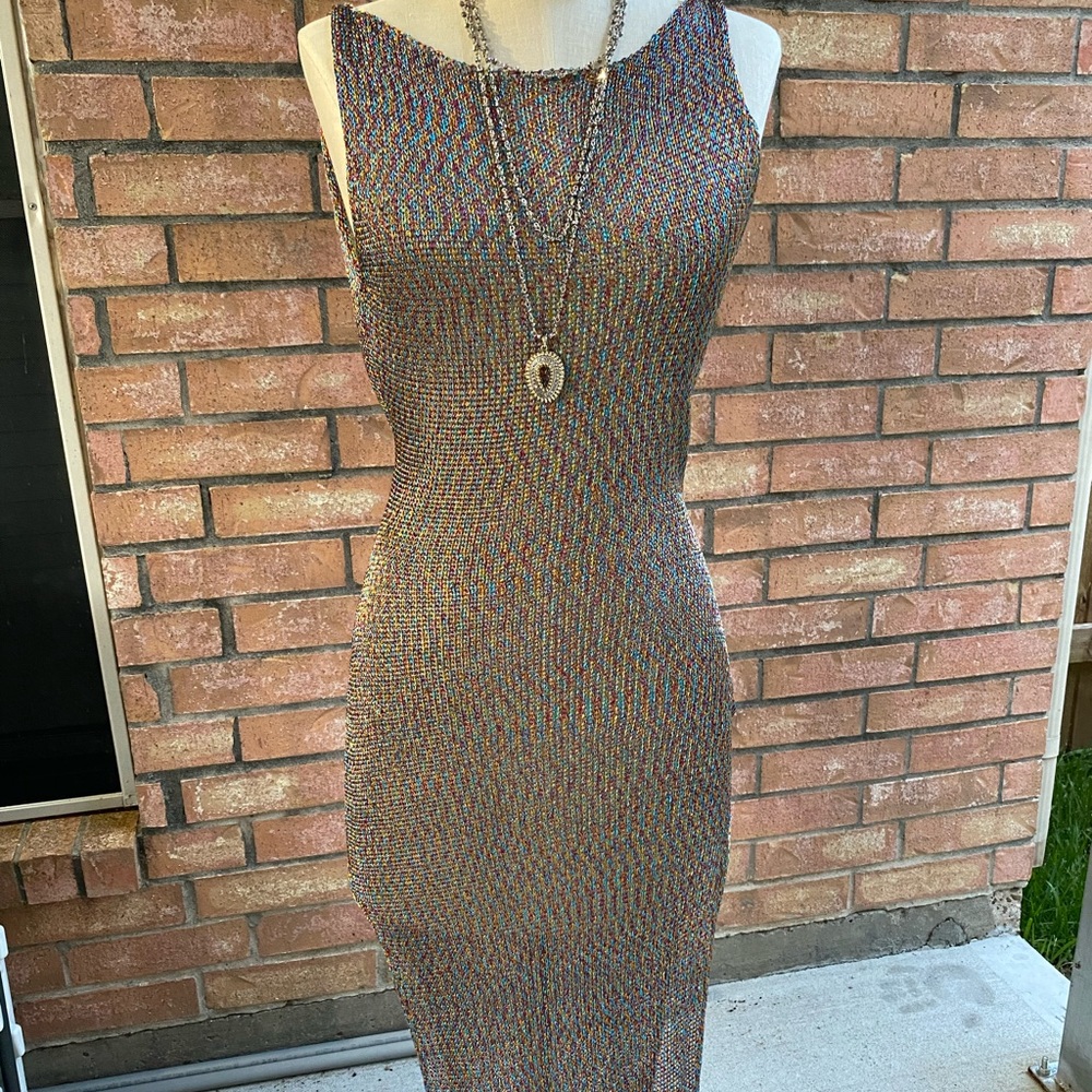 Metallic See-through  dress 👗